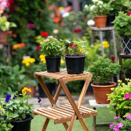 رف النباتات الخشبي