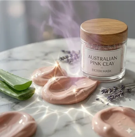 Australian Pink Clay Detox Mask قناع الطين الوردي الأسترالي لتنقية البشرة