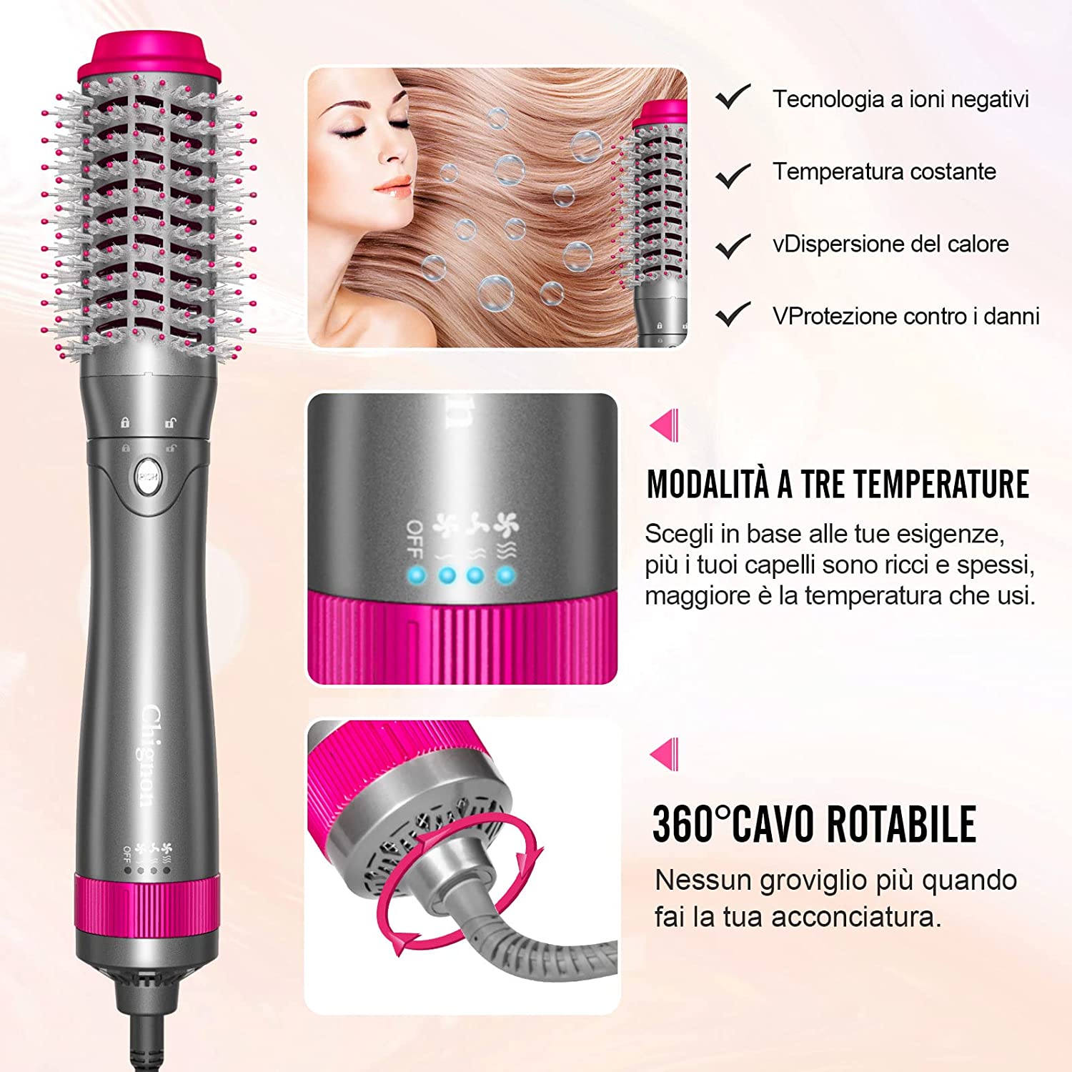Asciugacapelli 5 in 1
