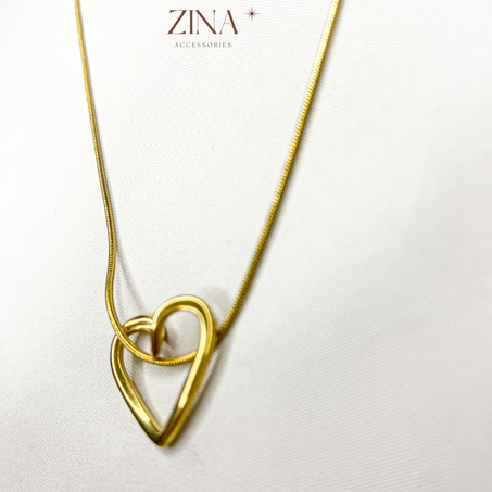 Collier Cœur Doré Raffiné