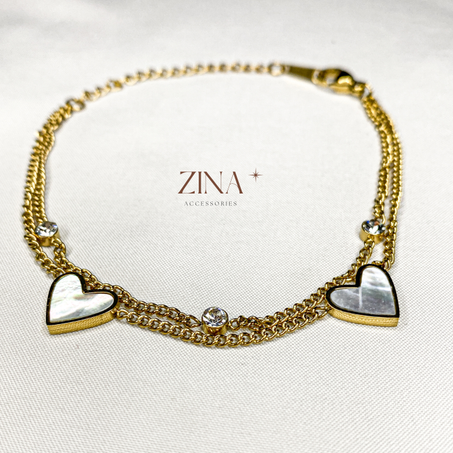 Bracelet Cœurs Nacrés Élégant