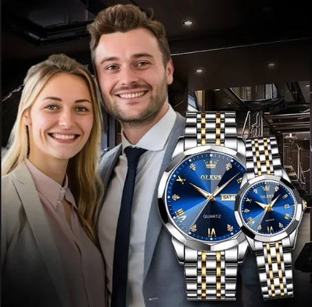 Olevs Luxury Couple Watch with box