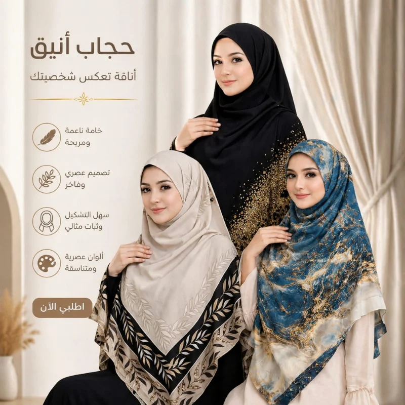 حجاب الأناقة الذهبية