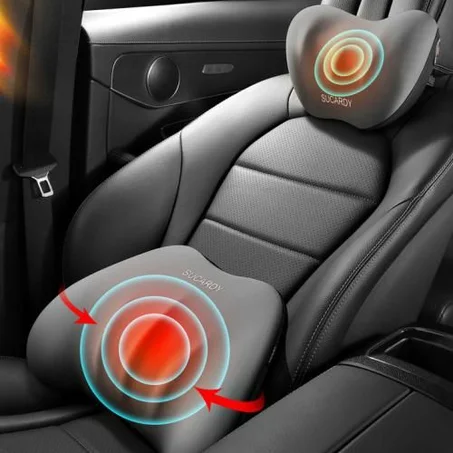 طقم وسادة رقبة لحماية السيارة مكون من قطعتين ووسادة دعم قطني