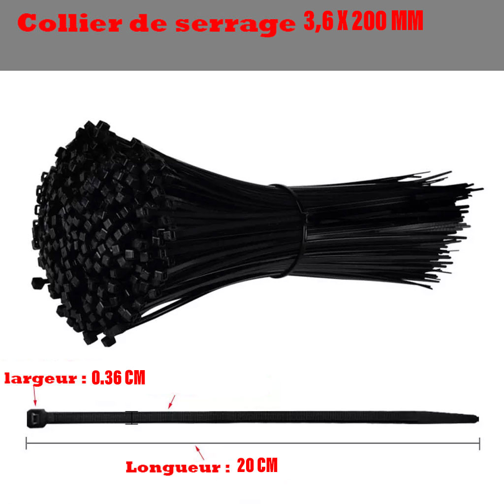 Attache de câble en nylon (2,5x200 mm) cable Ties & Collier de serrage