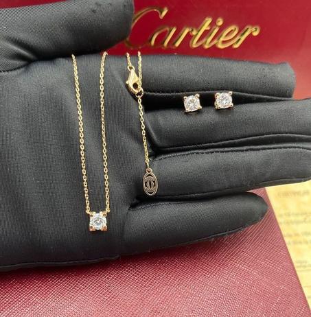 Ensemble femme doré,argenté Cartier la perle collier + boucles avec packaging CARTIER
