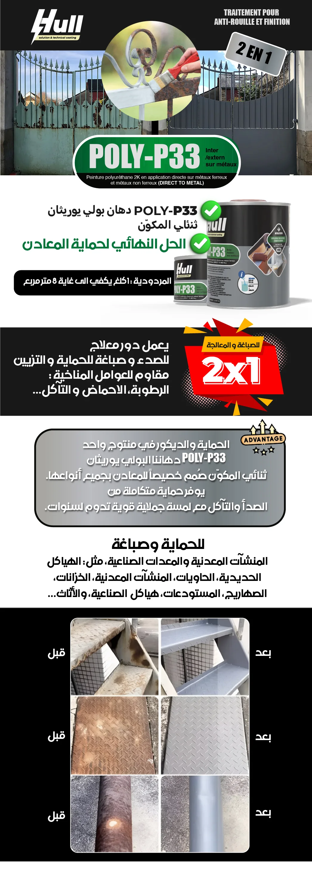 POLY-P33 طلاء معدل للمعادن 2 في 1