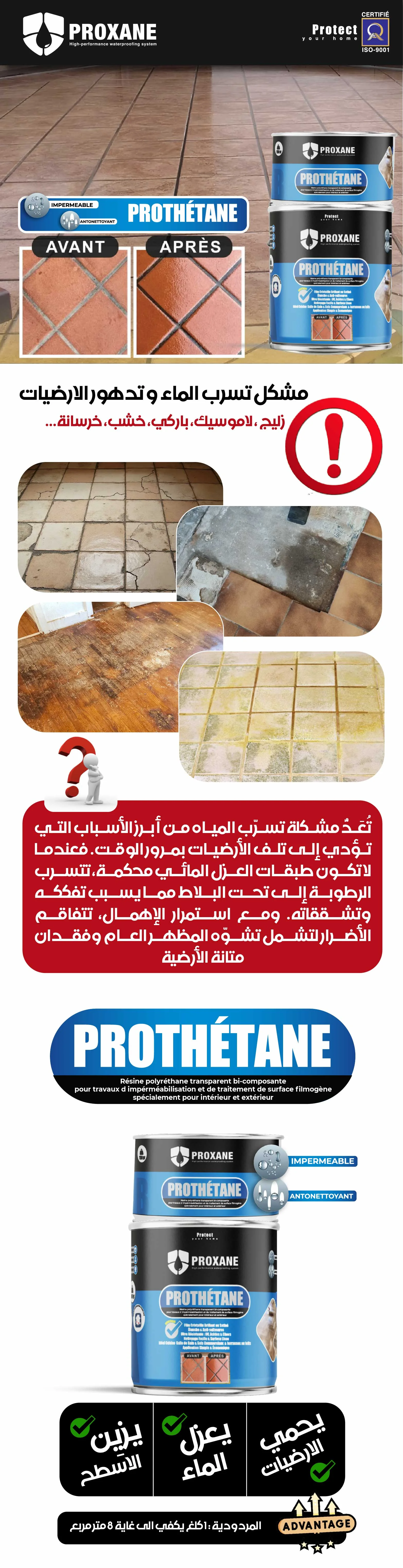 PROTHÉTANE ورنيش شفاف عازل للأرضيات