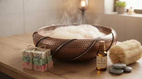 Hand-Hammered Solid Copper Spa Bowl | Moroccan Copper Foot Soak Basin | Luxury Wellness Bowl