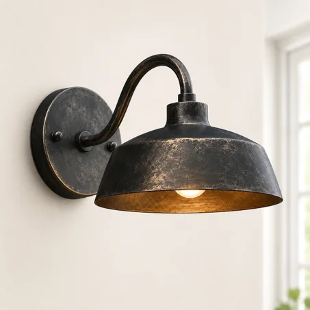 Handmade Black Patina Copper Wall Light – Hammered Copper Wall Sconce – Moroccan Wall Lamp