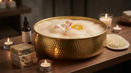 Hand-Hammered Solid Copper Spa Bowl | Moroccan Copper Foot Soak Basin | Luxury Wellness Bowl