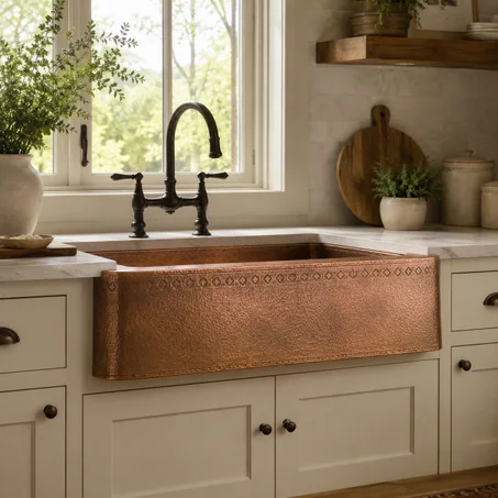 Handmade Copper Kitchen Sink – Hammered Solid Copper Single Bowl