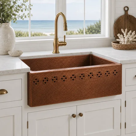 Artisan Copper Kitchen Sink – Handmade Hammered Solid Copper Single Bowl