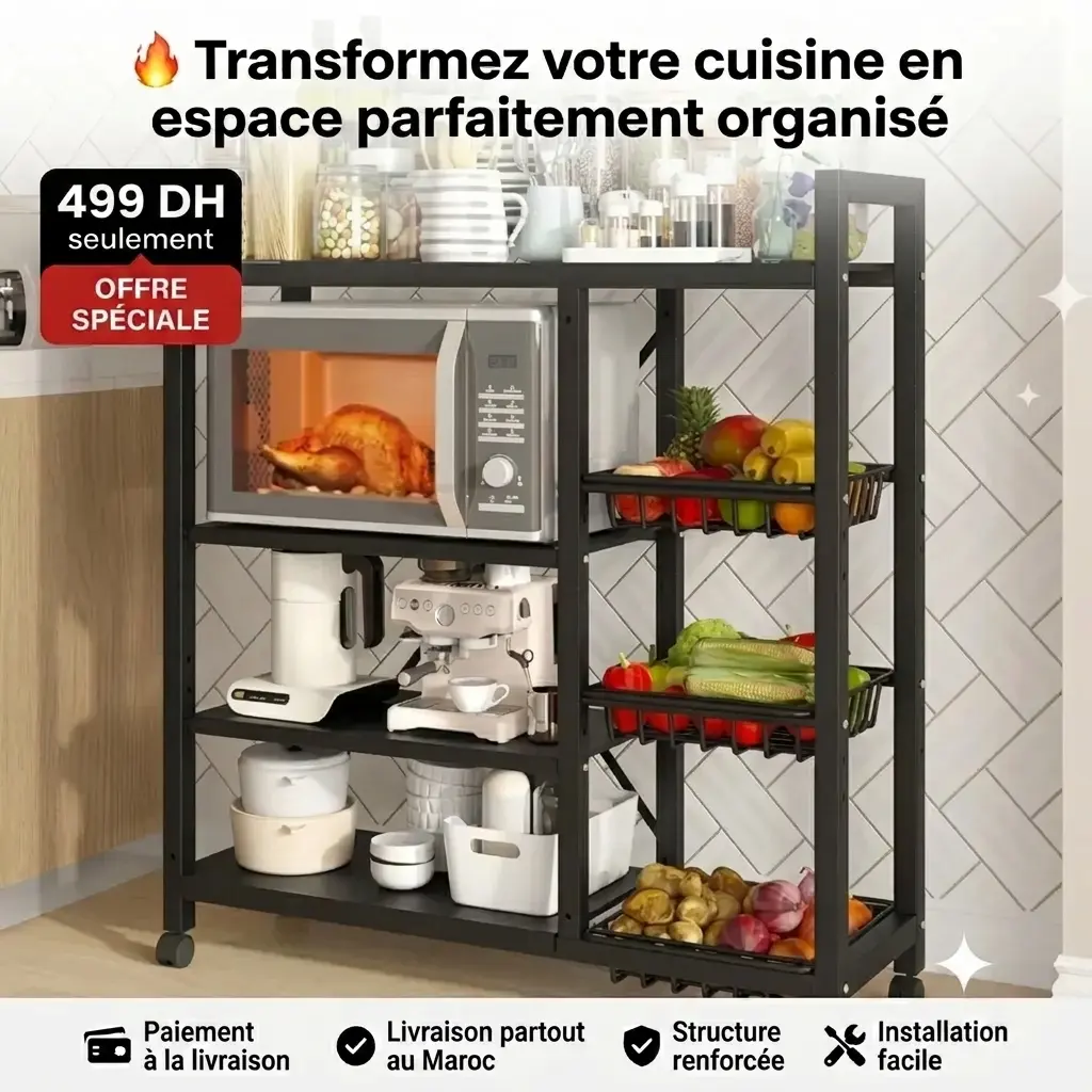 Étagère de Rangement Multifonction Premium – Gain de Place Intelligent