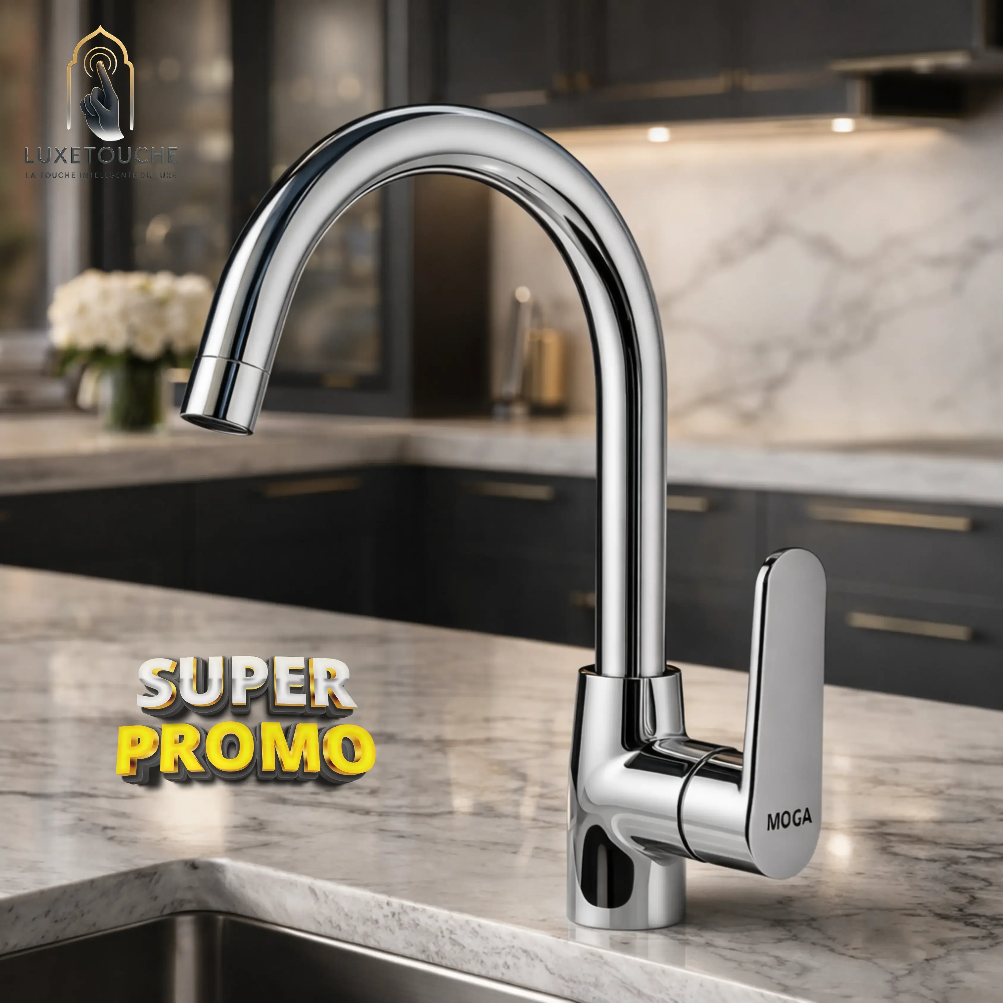 Robinet de Cuisine MOGA – Élégance Chrome & Performance Premium