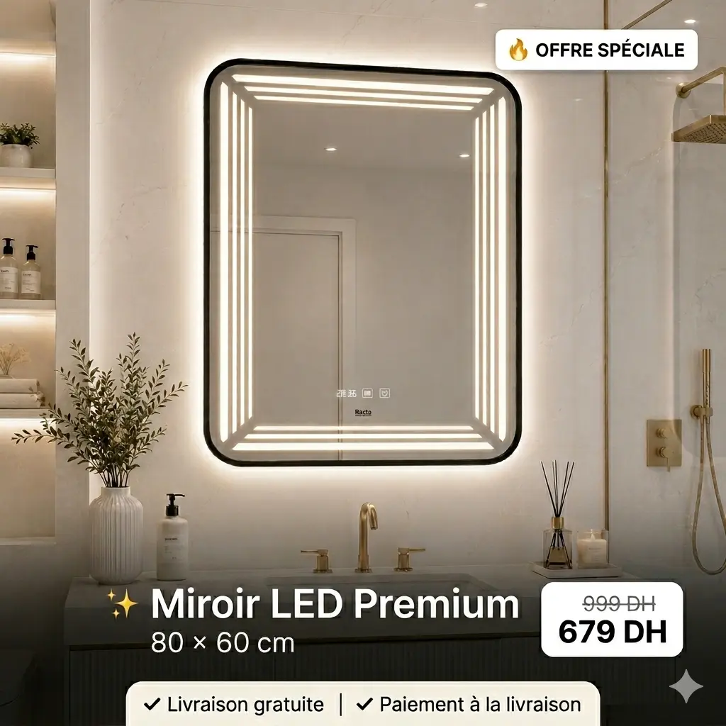 Miroir LED Infinity Premium  – Éclairage Luxe Intégré