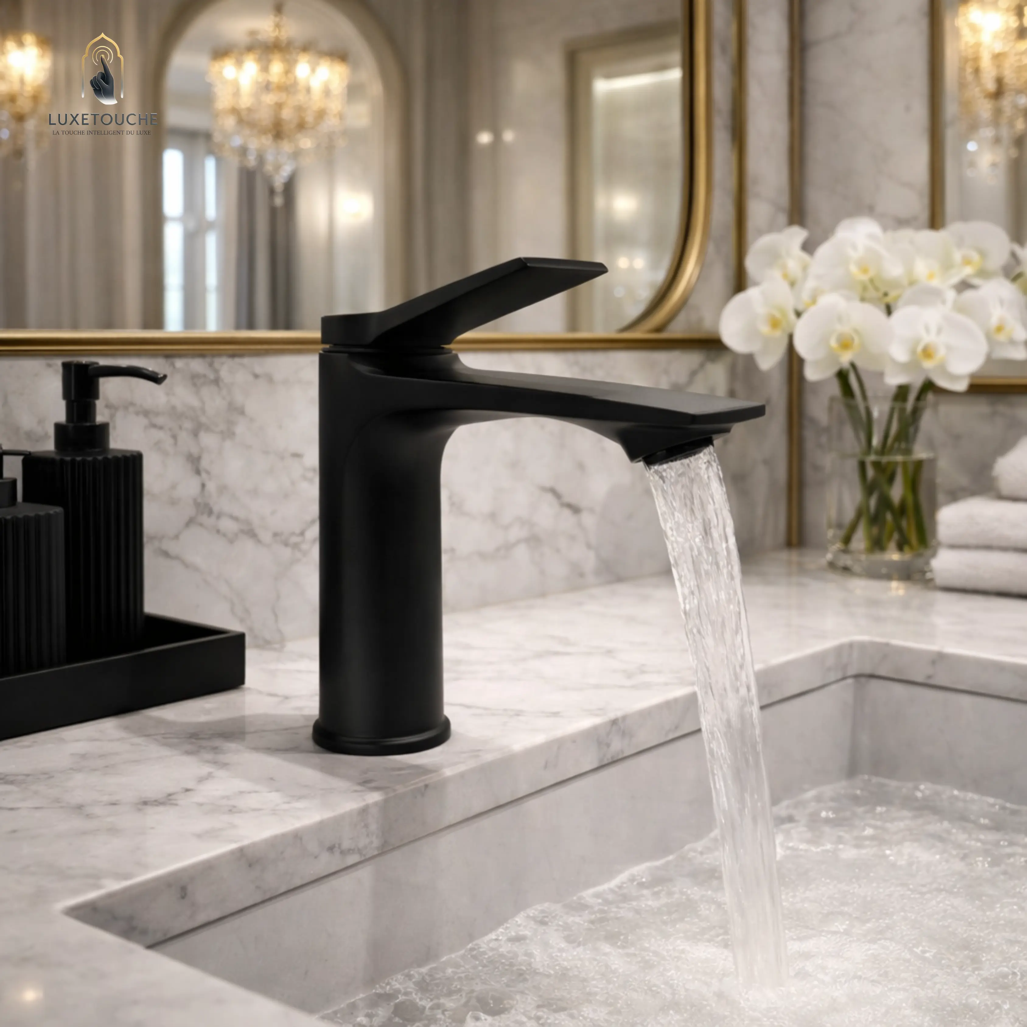 Robinet Lavabo Cascade Premium – Pure Ligne , Débit Élégant & Finition Luxe