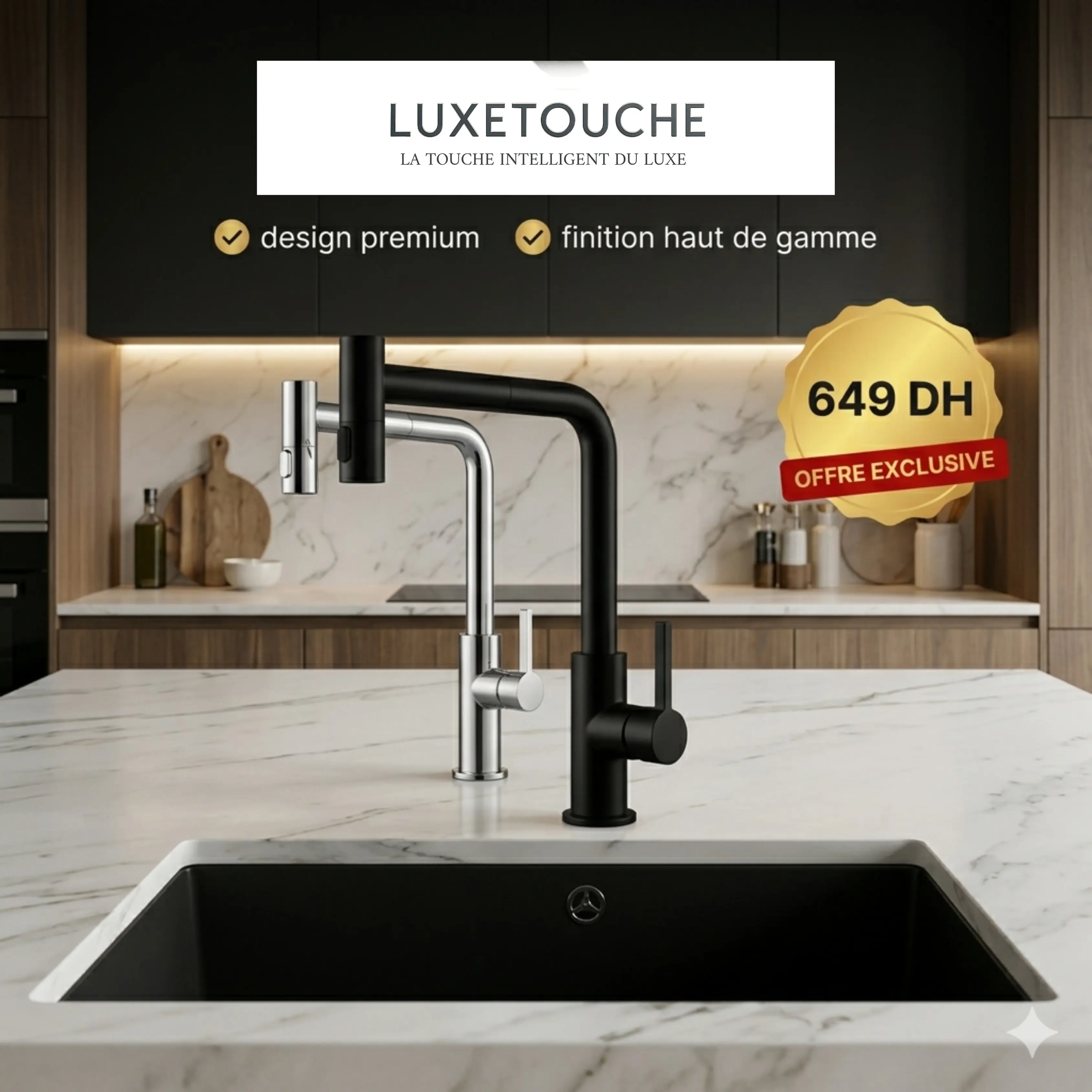 Robinet de Cuisine Flex Pro – Design Premium & Rotation 360°