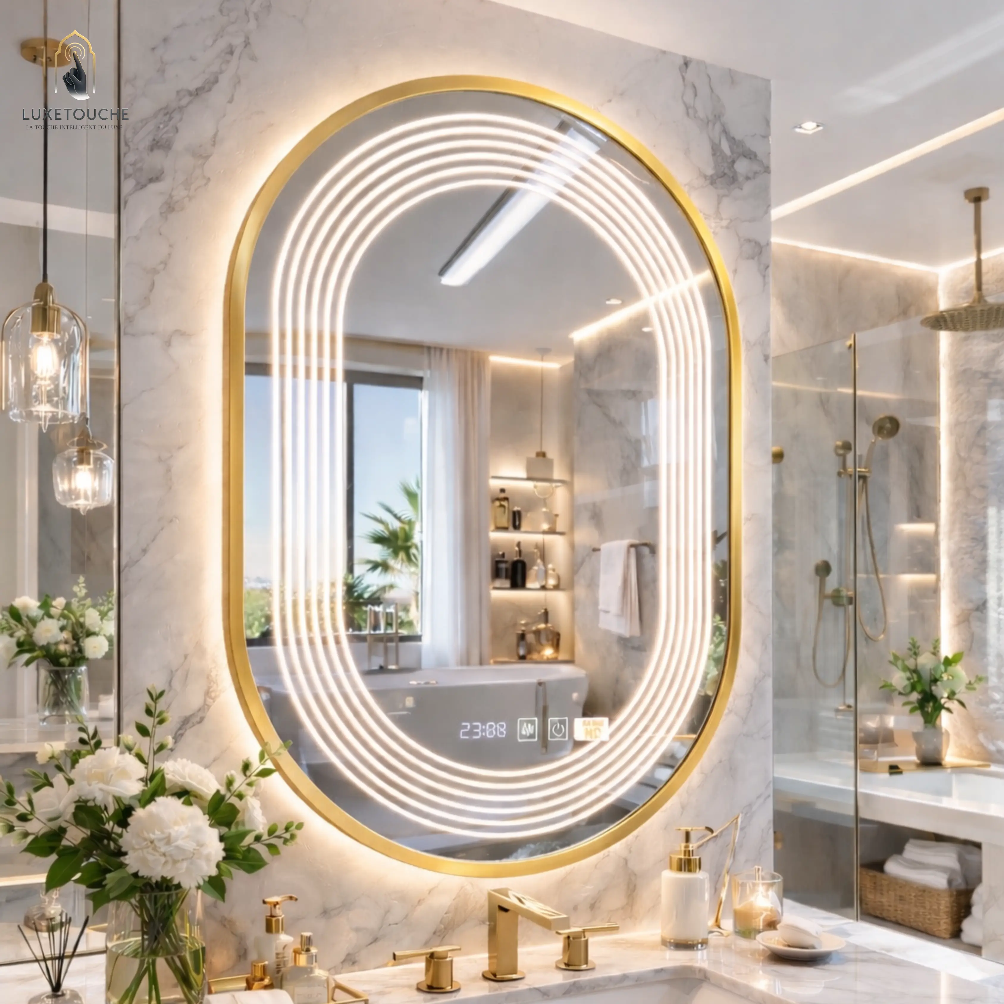 Miroir LED OMEGA HD Oval – Design Moderne ✨