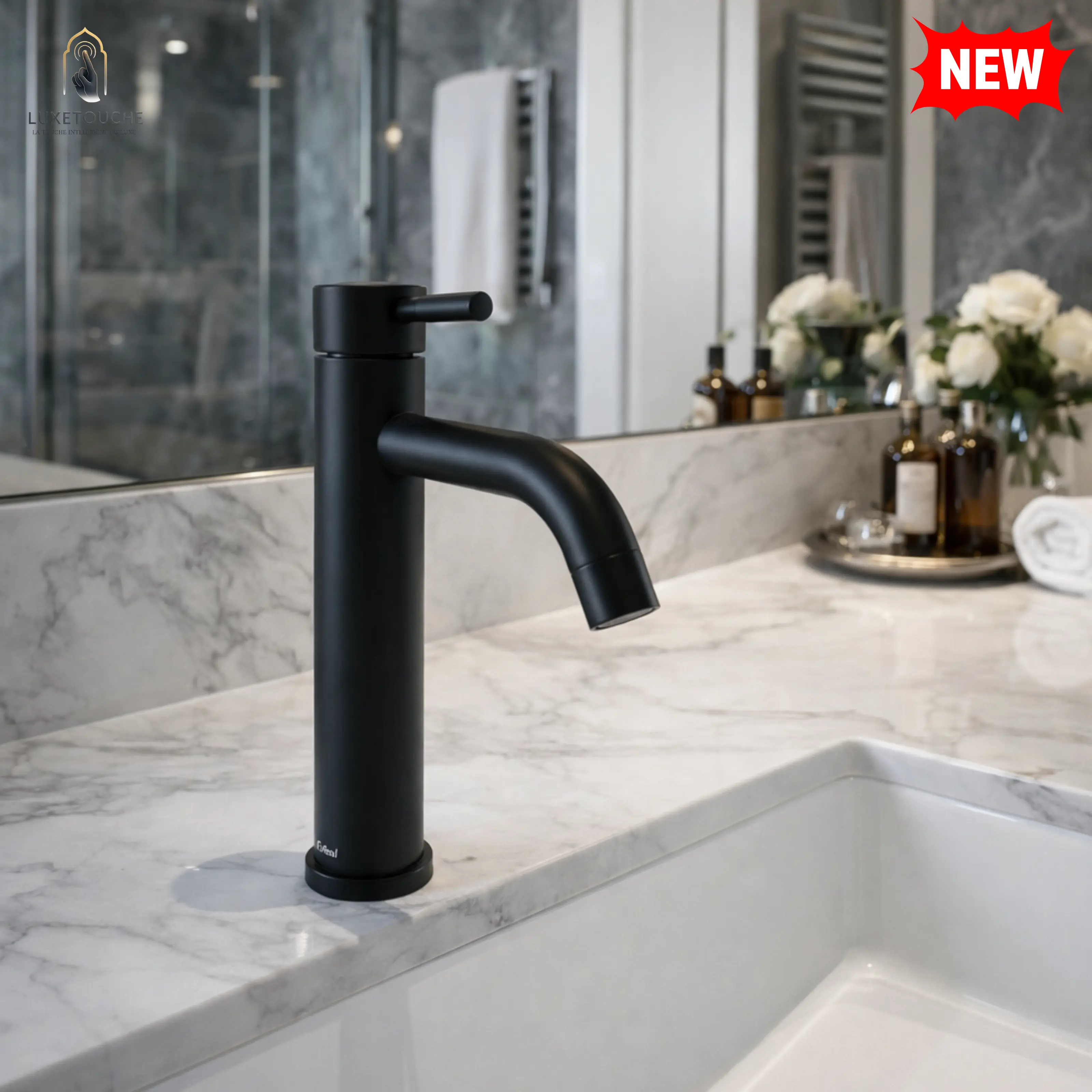 Robinet Lavabo Longue Premium en Acier Brossé – Design Moderne, Compact & Facile à Installer