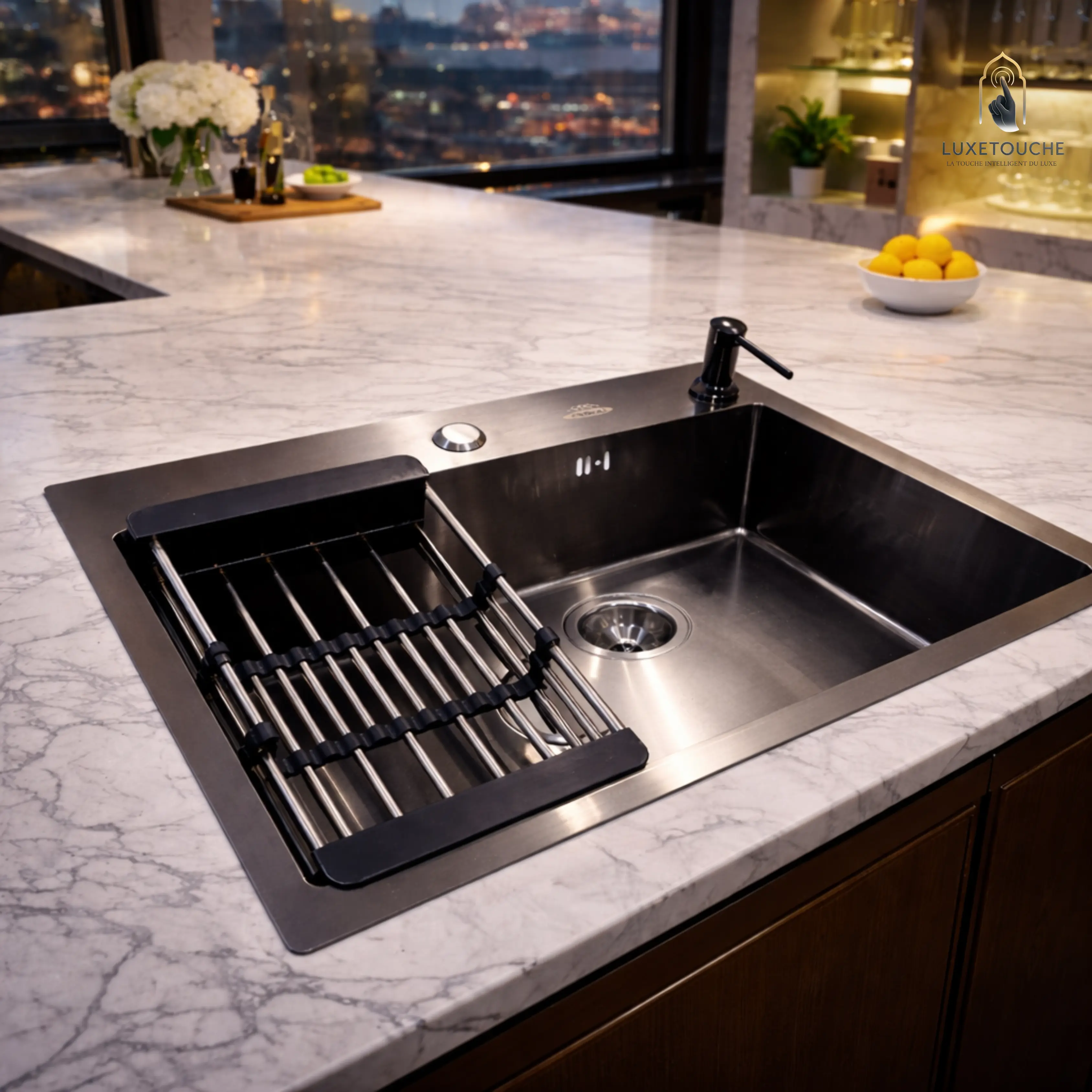 Évier Cuisine LuxeTouche – Inox Premium