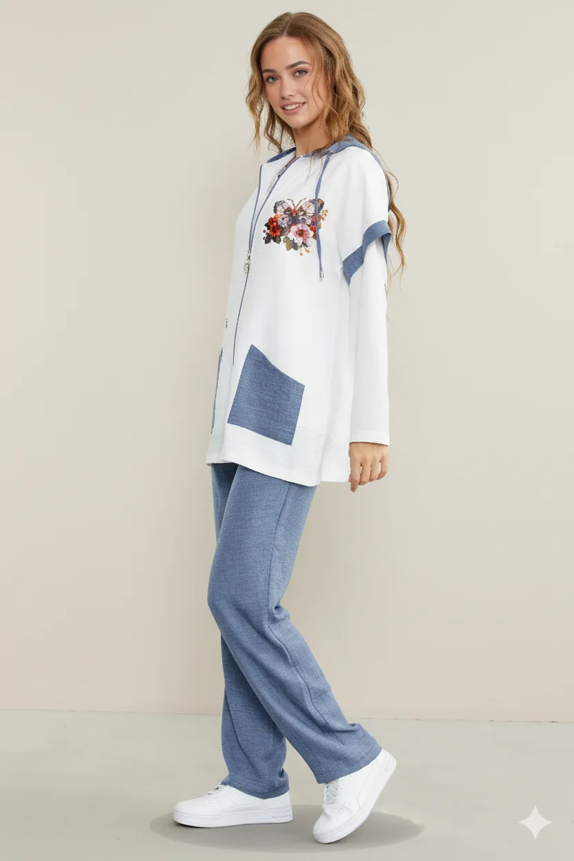 Ensemble 3 pièces look lin beige