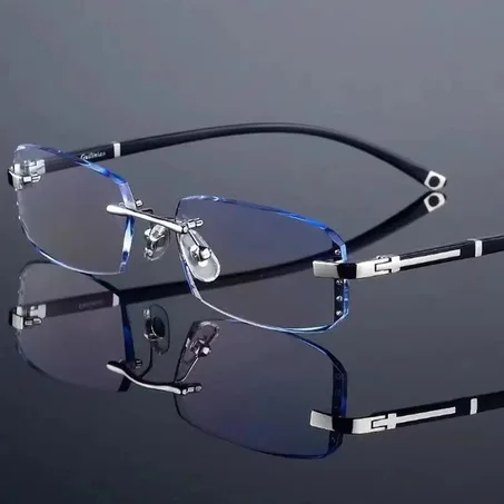 Lunettes sans monture business Class – Anti-Lumière Bleue & Photochromiques