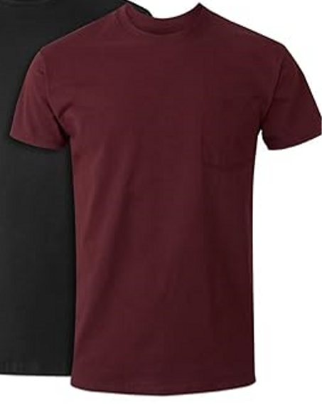 تي شيرت بجيب مريح وناعم وبدون علامات خلفية رجالي من هانس، مع 6 قطع للملابس داخلية