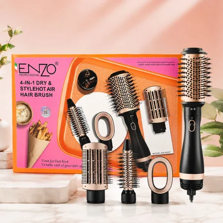 Sèche-cheveux brosse 4 en 1 électronique ensemble de peignes à air chaud lisseur EN-6207
