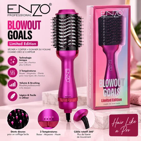 ENZO Professional Blowout Goals – Brosse Soufflante Volumisante 1500W
