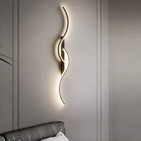 Applique Murale LED Minimaliste à Courbes Lumineuses