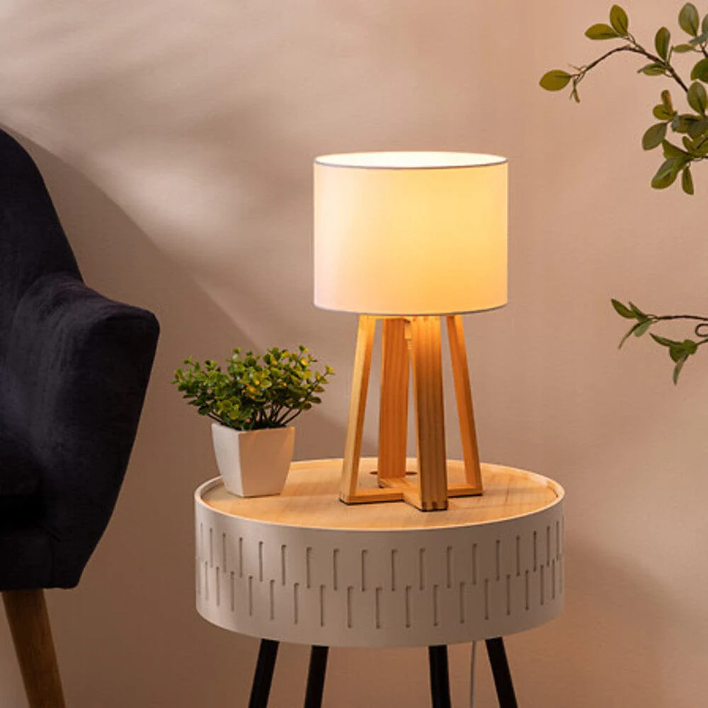 Lampe à poser multipieds en bois
