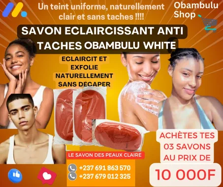 Savon Eclaircissant et Anti Taches OBAMBULU WHITE – Corps & Visage