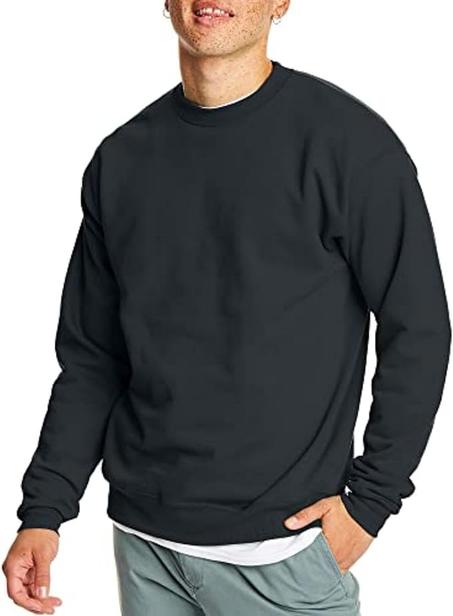 Hanes EcoSmart - Sudadera de vellón sin botones para hombre, mezcla de algodón, con cuello redondo, paquete de 1 o 2 unidades
