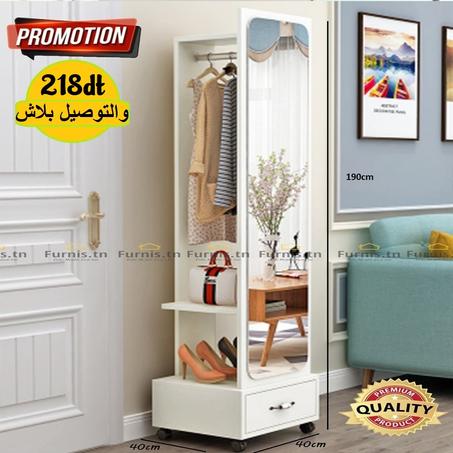 Grand Miroir Mobile Multifonction 4en1-Blanc