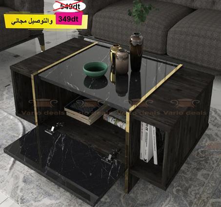 Table basse  MENJA 2 portes et 2 niches