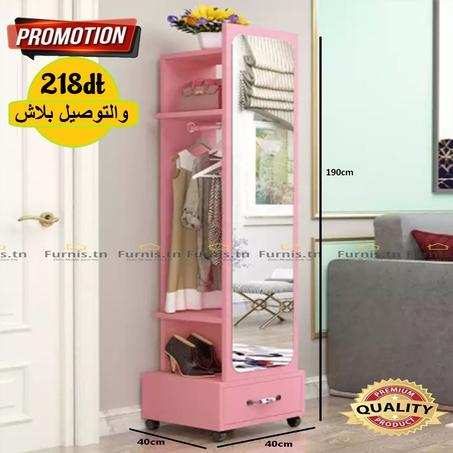 Grand Miroir Mobile Multifonction 4en1-rose