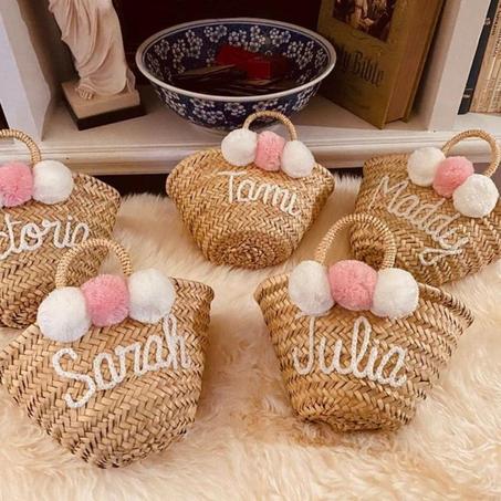 Personalized Girl Birthday Straw Bags | Ethical Moroccan Handcrafts.
