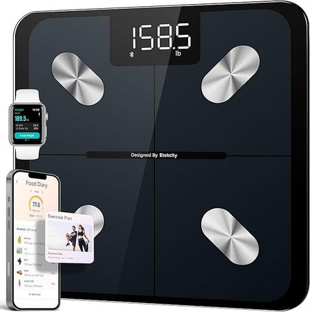 Bathroom Digital Weighing Scale with BMI, Body Fat, Muscle Mass
