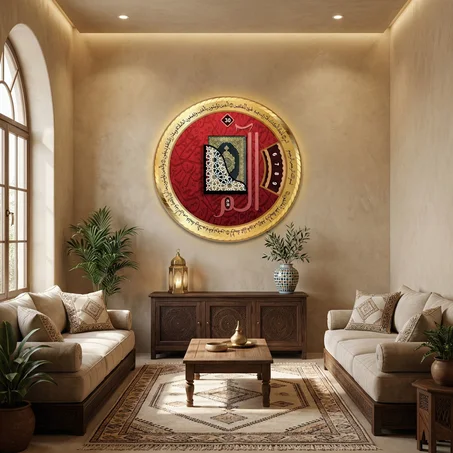 لوحة ختمة القرآن – مع حامل مركزي للمصحف