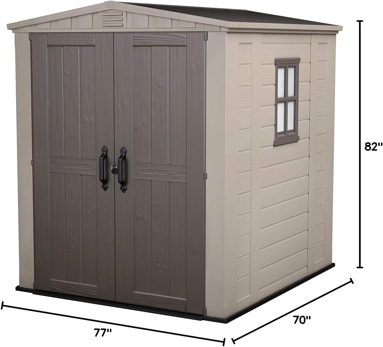 Keter Factor 6x6 Large Resin Outdoor Storage Shed for Patio Furniture, Lawn Mower, and Bike Storage