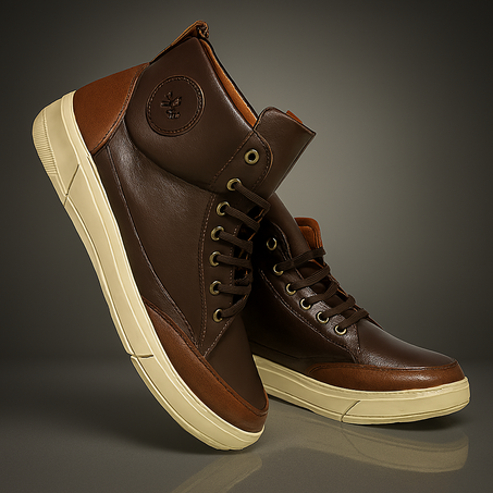 حذاء رجالي جلد فاخر 🟤 مريح وكواليتي عالية