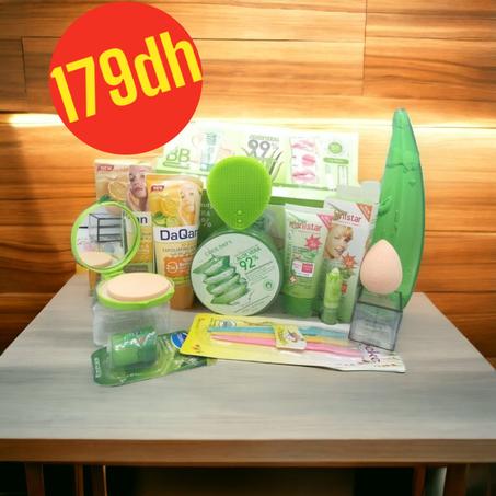 باك الالوفيرا مكون من 10 مكونات للعناية بالبشرة