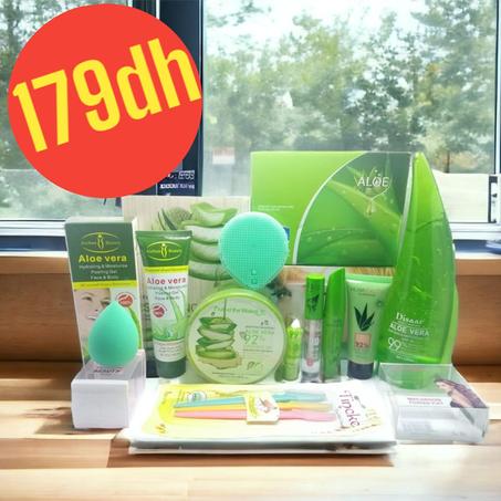 باك الالوفيرا مكون من 10 مكونات للعناية بالبشرة