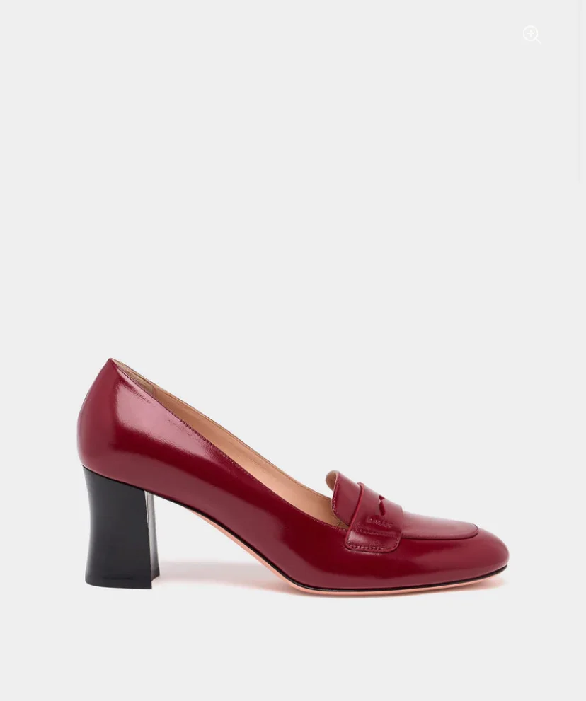 Saule Loafer Pump in Ruby Red Leather