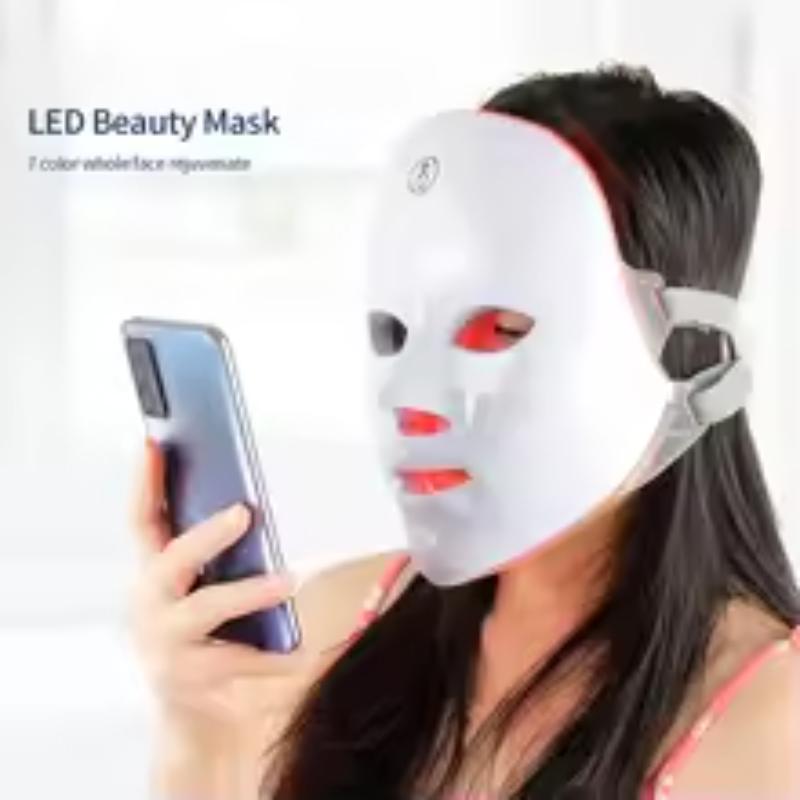 LumiGlow™ 7-Color Wireless LED Face & Neck Mask – Skin Rejuvenation & Anti-Aging Therapy