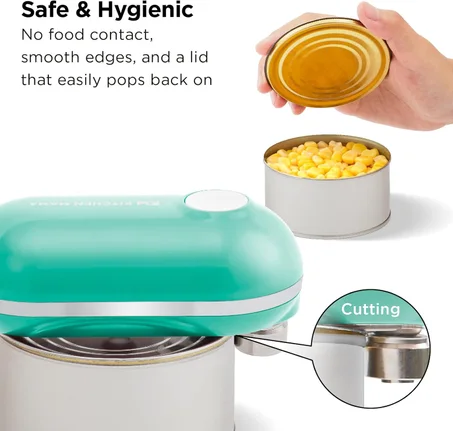 Kitchen Mama Mini Plus Rechargeable Electric Can Opener – USB-C, Hands-Free, Smooth Edge