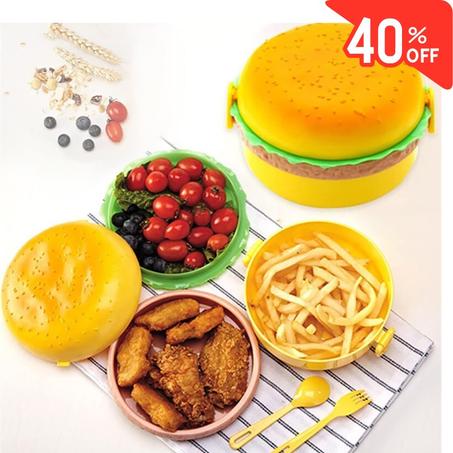 صندوق غداء بلاستيكي على شكل همبرغر