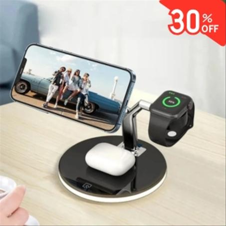 شاحن لاسلكي، قاعدة شحن لاسلكي 3 في 1، وحامل شحن لاسلكي سريع