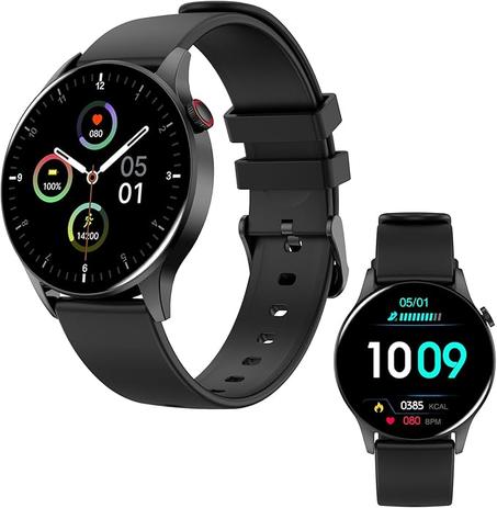 ساعة ذكية مع مكالمات بلوتوث/اشعارات 1.4 بوصة جهاز تتبع اللياقة البدنية اكثر من 100 وضع رياضي معدل الاكسجين في الدم/معدل ضربات القلب/النوم/مراقب الصحة.